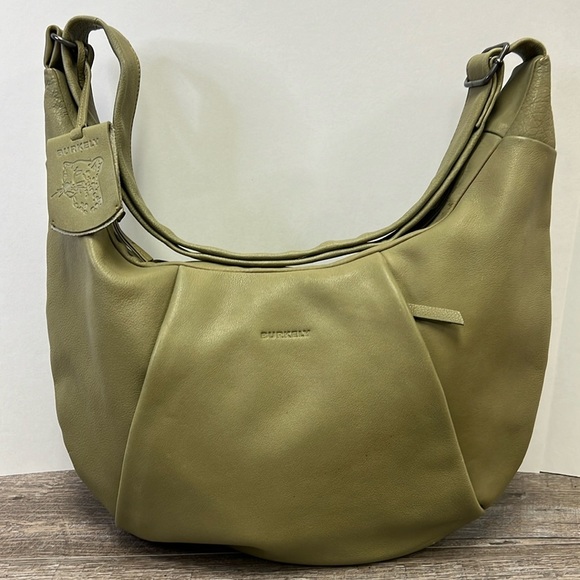 Burkely JUST JOLIE Women’s Light Green Leather Hobo Shoulder Bag - Picture 2 of 14